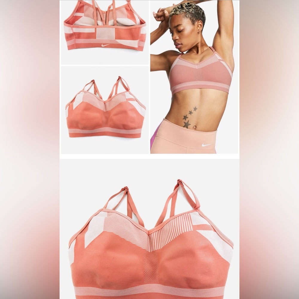 Like new nike coral/peach sports bra. Excellent condition.